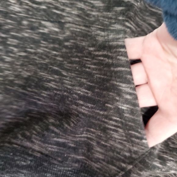 TEAL, WHITE, & BLACK & BROWN BLENDED PULLOVER "LOVE" 1/4 ZIP PULLOVER SWEATSHIRT - Picture 13 of 15